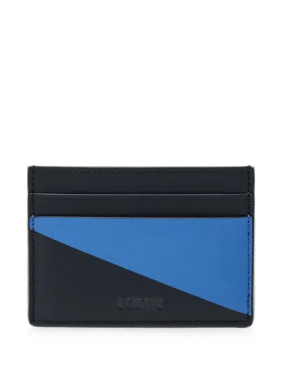 Loewe Navy Blue/sky Blue Flag Card Holder In Leather In Multi