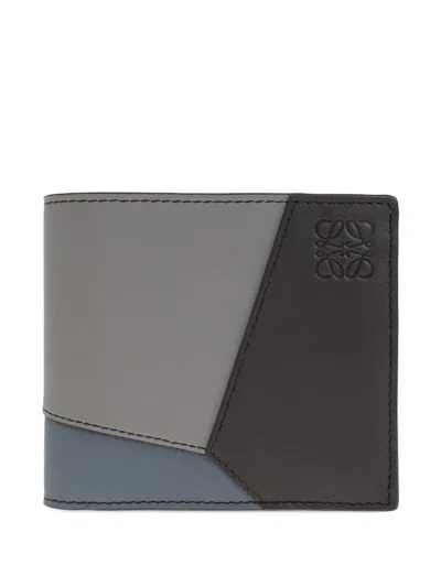 Loewe Colourblock Logo Wallet In Gray