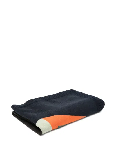 Loewe Colour-block Ribbed-trim Blanket In Multi