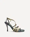 Loewe New Comic Mirrored And Snake-effect Leather Sandals In Gold