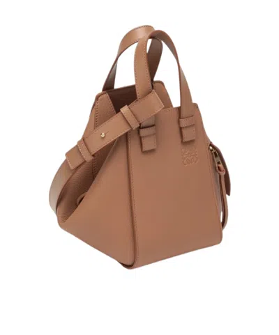 Loewe Compact Hammock Bag In Classic Calfskin In Brown