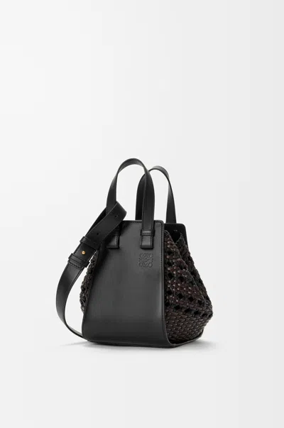Loewe Compact Hammock Bag In Smooth Leather Skin And Woven Nappa Leather Skin For Woman In Multi
