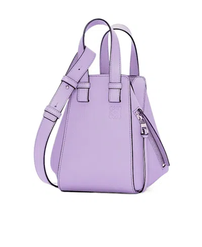 Loewe Compact Hammock Bag In Soft Grained Calfskin In Purple