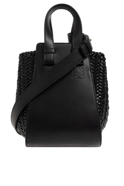 Loewe Compact Hammock Bucket Bag In Black