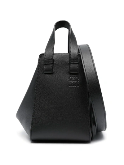 Loewe Compact Hammock Leather Handbag In Black