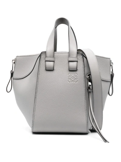 Loewe Compact Hammock Leather Handbag In Grey