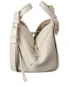 Loewe Compact Hammock Leather Hobo Bag In White