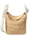 Loewe Compact Hammock Raffia & Leather Tote In Brown