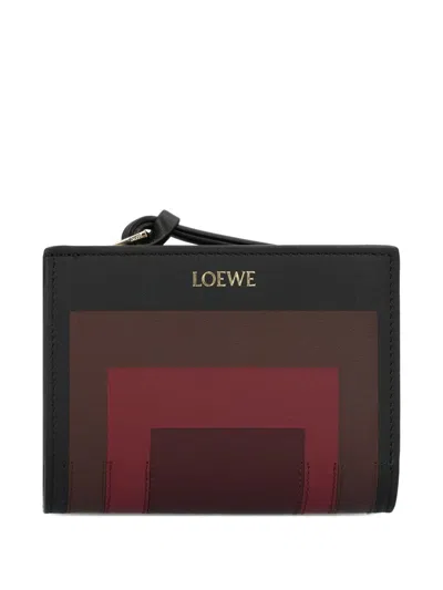 Loewe Compact Leather Wallet In Black