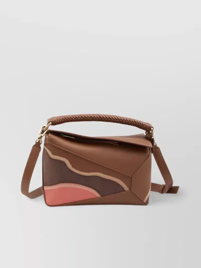 Loewe Compact Puzzle Edge Bag In Brown