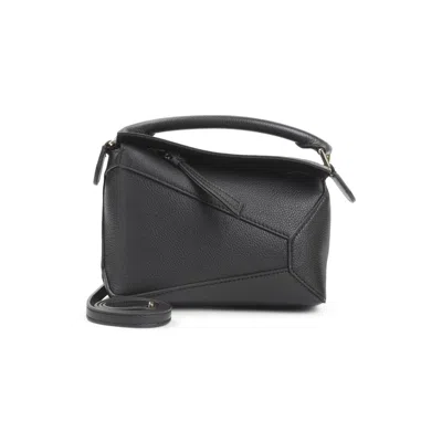 Loewe Compact Structured Handbag With Geometric Panel Design In Gray