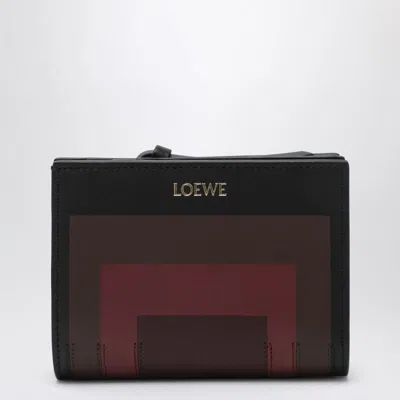 LOEWE LOEWE COMPACT WALLET BLACK/BURGUNDY