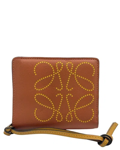 Loewe Compact Zip Anagram Wallet (authentic Pre-loved) In Brown