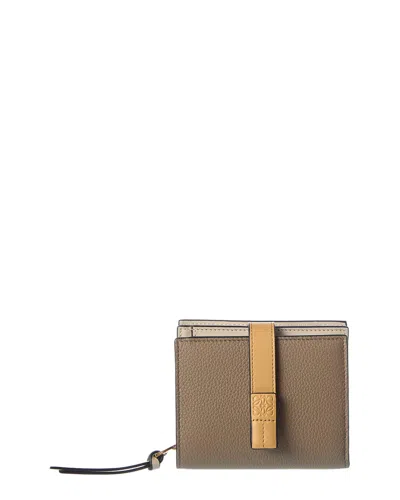Loewe Compact Zip Leather Wallet In Brown