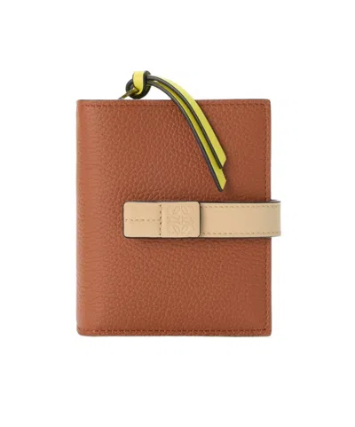 Loewe Compact Zip Wallet In Soft Grained Calfskin In Brown