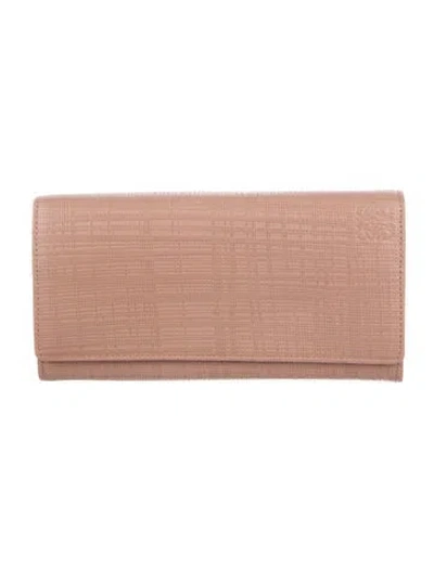 Pre-owned Loewe Continental Leather Continental Wallet In Pink