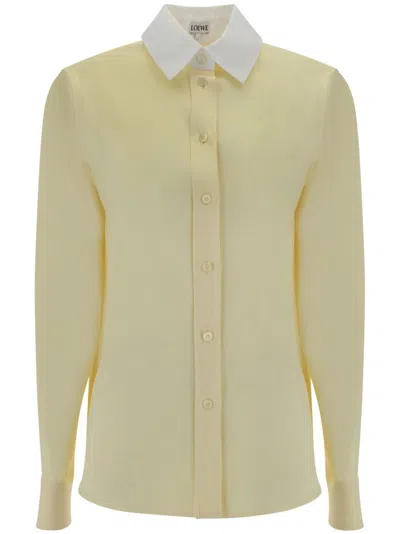 Loewe Contrasting-collar Shirt In Yellow