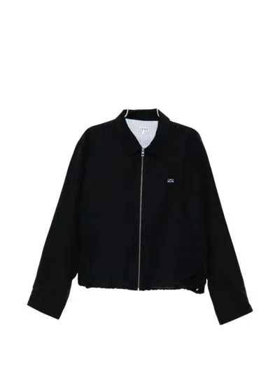 Loewe Logo-embroidered Cotton-blend Jacket In Black