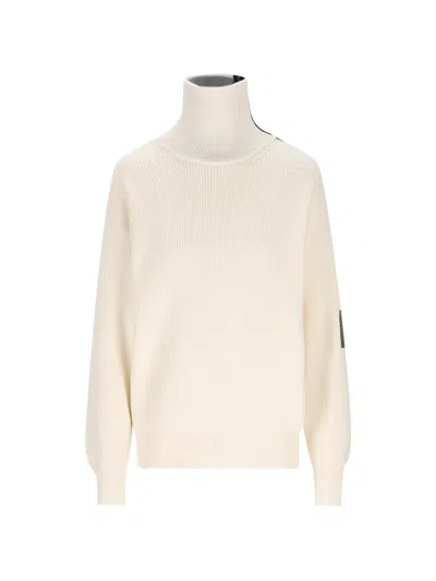 Loewe Contrast-trim Wool Sweater In Neutral