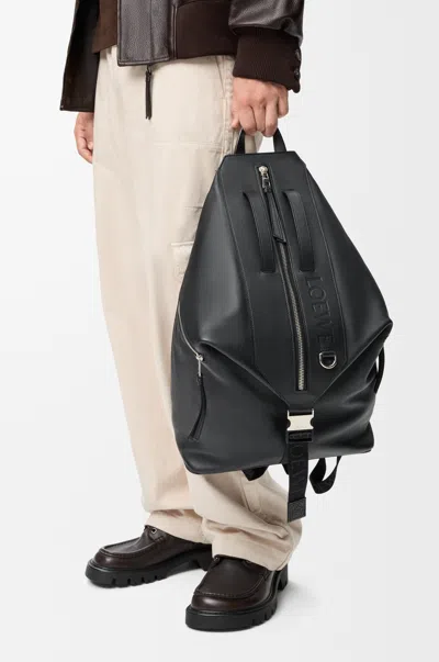 Loewe Convertible Backpack In Classic Leather Skin For Man In Black