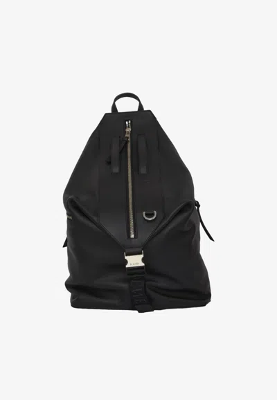 Loewe Convertible Leather Backpack In Black