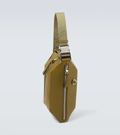 Loewe Convertible Sling Leather Crossbody Bag In Green