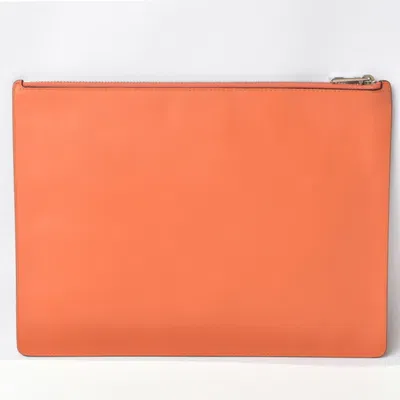 Pre-owned Loewe Coral Color Leather Clutch Bag ()