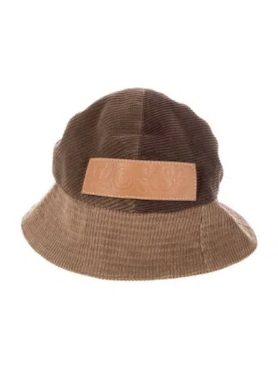 Pre-owned Loewe Corduroy Bucket Hat In Brown