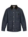 Loewe Corduroy-trimmed Denim Jacket In Blue