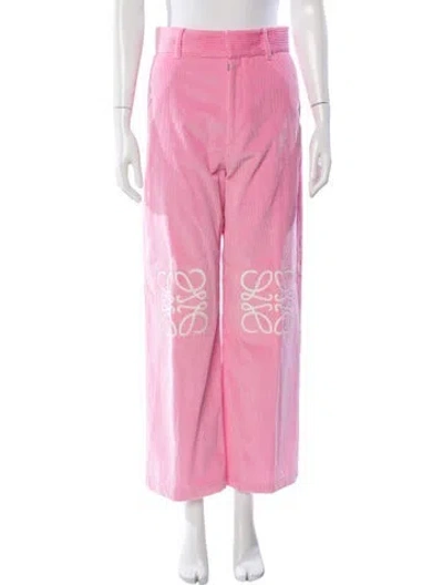 Pre-owned Loewe Corduroy Wide Leg Pants In Pink