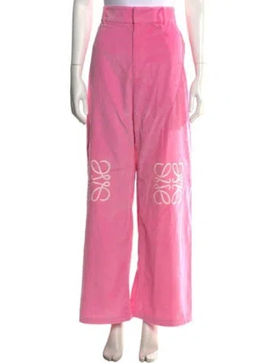 Pre-owned Loewe Corduroy Wide Leg Pants In Pink