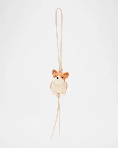 Loewe Corgi Charm In Leather And Wool In Multi