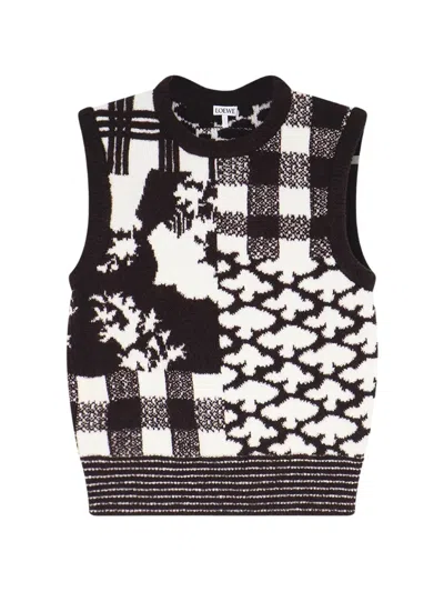 Loewe X Cosima Von Bonin Wool-blend Jacquard Sweater Vest In Multi