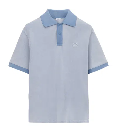 Loewe Cotton Anagram Polo In Blue