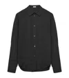 Loewe Mens Brand-embroidery Patch-pocket Long-sleeve Cotton Shirt Black In Black