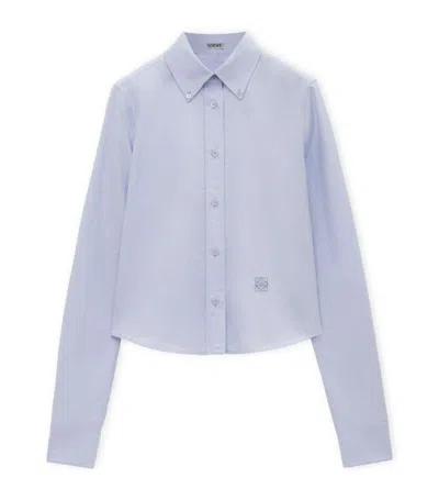 Loewe Cotton Anagram Shirt In Soft Blue