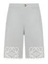 Loewe Cotton Anagram Shorts In Gray