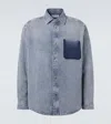 Loewe Cotton Linen Long Sleeve Shirt In Blue