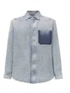 Loewe Cotton Linen Long Sleeve Shirt In Blue