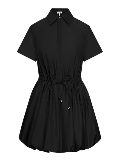 Loewe Cotton And Silk Balloon Skirt Dress In Animal Print