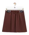 Loewe Womens Coffee Belted Cotton-silk Midi Skirt In Brown