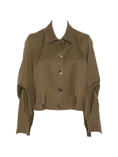 Loewe Cotton And Silk Blend Jacket In Green
