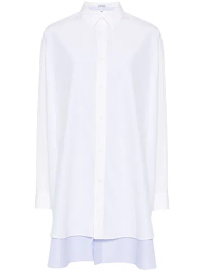 LOEWE LOEWE COTTON AND SILK BLEND SHIRT DRESS