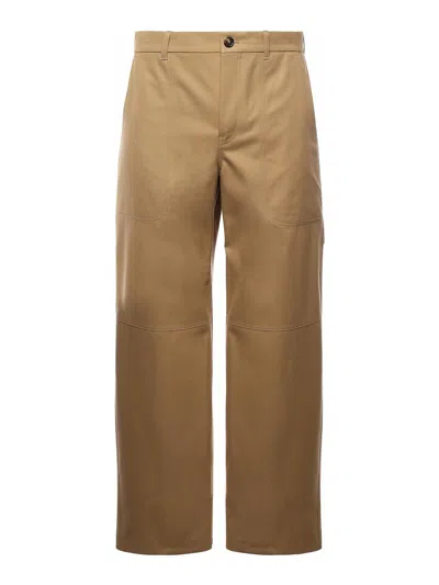 Loewe Cotton And Silk Cargo Pants In Sand