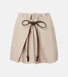 Loewe Cotton And Silk Gabardine Miniskirt In Neutral