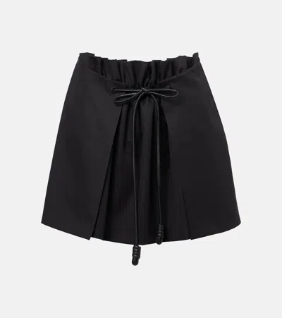Loewe Cotton And Silk Miniskirt In Black