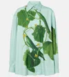Loewe Cotton And Silk Shirt In Blue/green