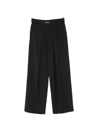 Loewe Cotton And Silk Trousers In Black