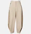 Loewe Cocoon Wide-leg Cotton And Silk-blend Twill Pants In Neutral