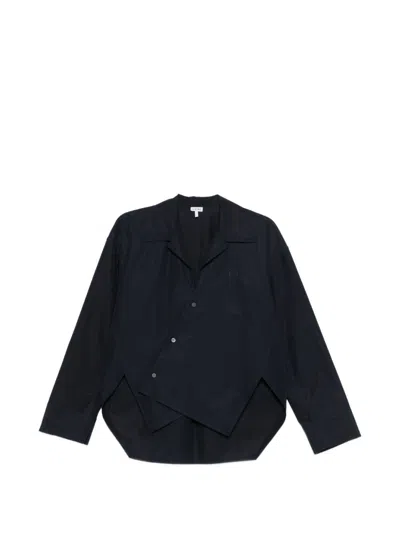 Loewe Cotton Asymmetric Shirt In Black